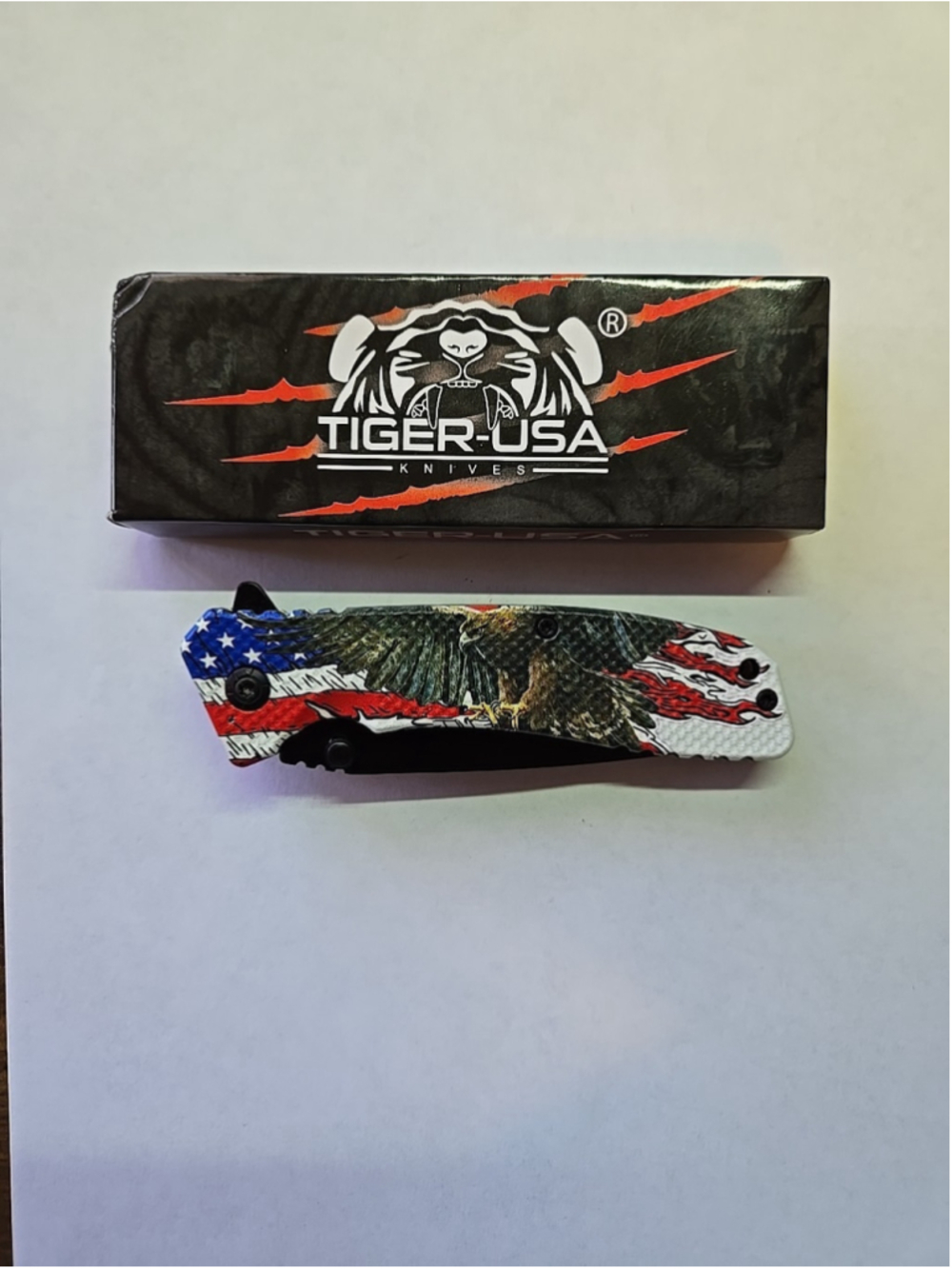 Brand New Tiger USA Spring Assisted Knife Sj-1025-H EDC Sharp Blade Belt Clip - Picture 1 of 7